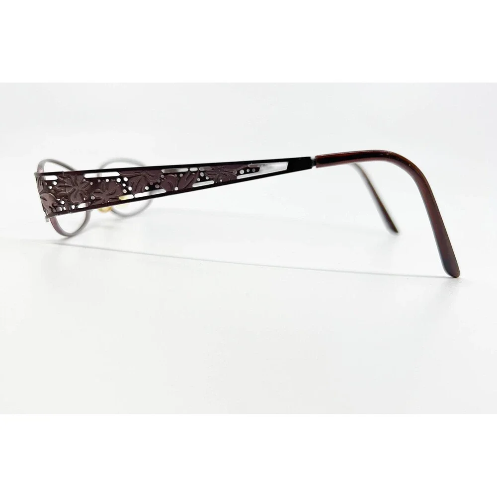Unbranded Eyeglasses Womens Brown Floral Filigree Temple S7173 48-17-130